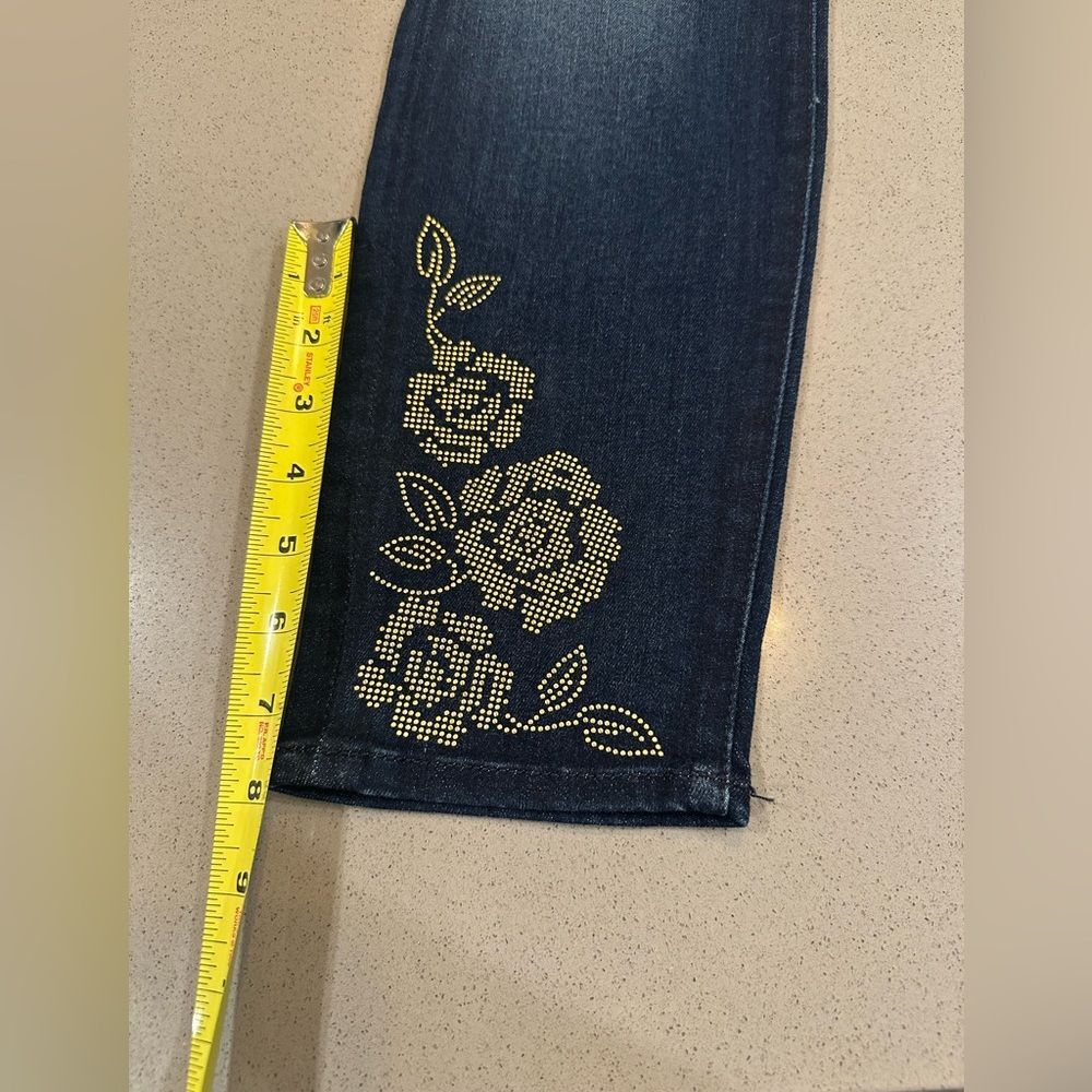7 For All Mankind Jen7 Angle Skinny Floral Studs Women's Jeans Size 6 - Picture 7 of 15